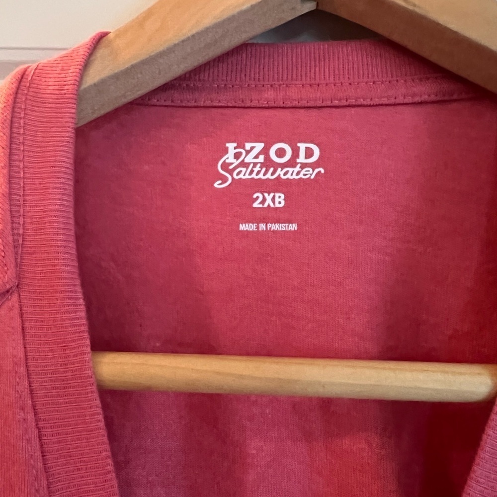 Izod Saltwater Coral Tee 2XB - Picture 2 of 4